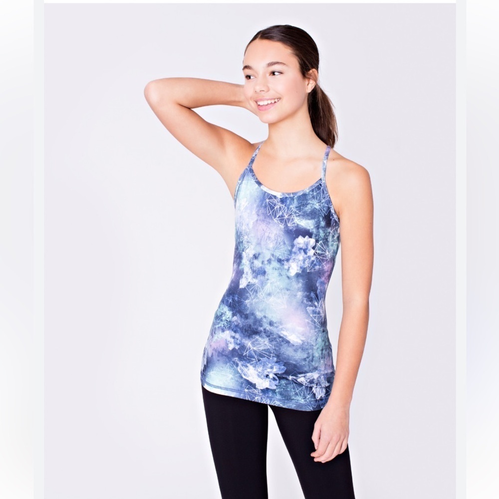 Ivivva Purple/Green/Navy Tumblin’ Racerback Tank size 10